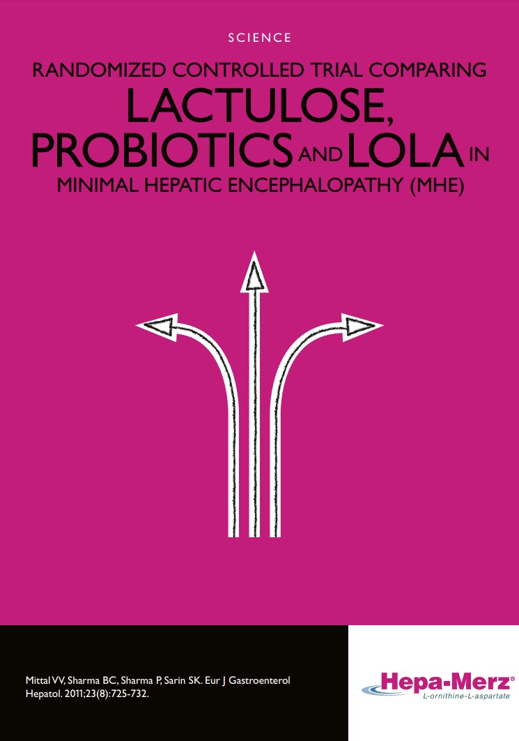Randomized controlled trial comp aring lactulose , probiotics and LOLA in minimal hepatic encephalopathy (MHE)
