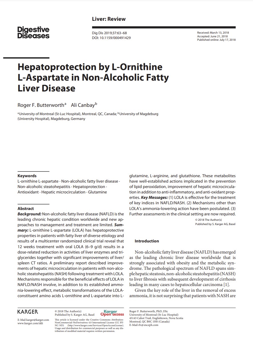 Hepatoprotection by L-Ornithine L-Aspartate in Non-Alcoholic Fatty Liver Disease