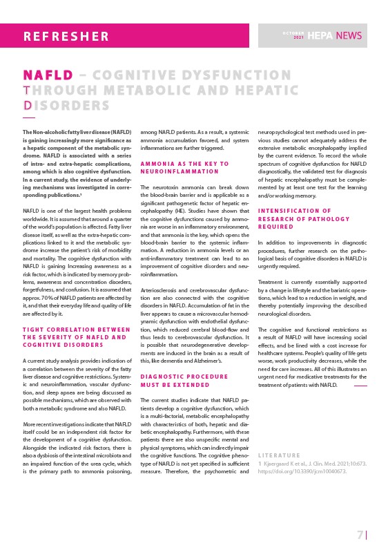 NAFLD - Cognitive dysfunction through metabolic and hepatic dysfunctions